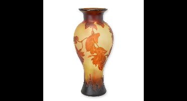A CAMEO GLASS BALUSTER VASE 'HUMMINGBIRD'