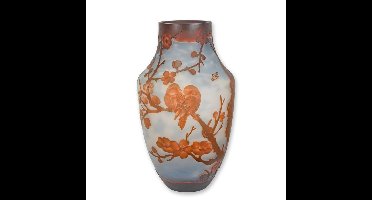 A CAMEO GLASS VASE 'BIRDS IN TREE'