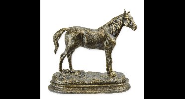 A CAST IRON HORSE ON BASE