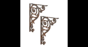 A PAIR OF CAST IRON WALL BRACKETS