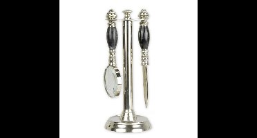 A MAGNIFYING-GLASS AND LETTER KNIFE ON STAND