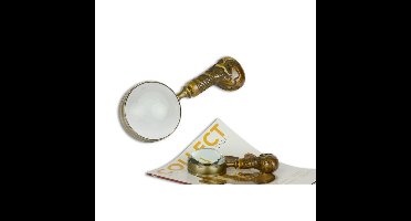 A HAND-LENS WITH SKULL HANDLE