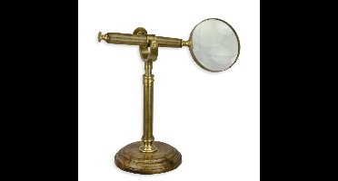 EEN MESSING VERGROOTGLAS OP EEN STANDAARD