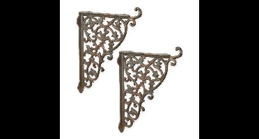 A PAIR OF CAST IRON WALL BRACKETS