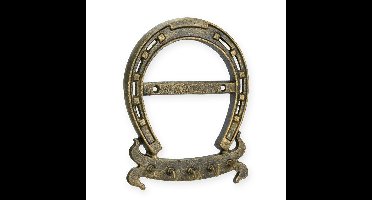 A PAIR OF CAST IRON HORSE-SHOE KEY HANGERS