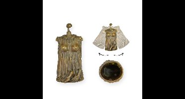 A BRONZE TABLE BELL OF AN UNDRESSED WOMAN