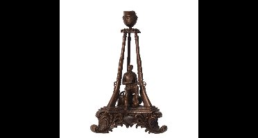 A BRONZE MEMORIAL CANDLESTAND
