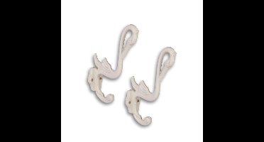 A PAIR OF CAST IRON SWAN COAT HOOKS