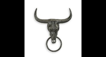 Gietijzeren stierschedel handdoekhouder