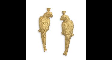 A PAIR OF CAST IRON GOLD MACAW