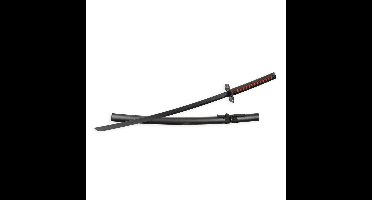 A RED AND BLACK HANDLED KATANA