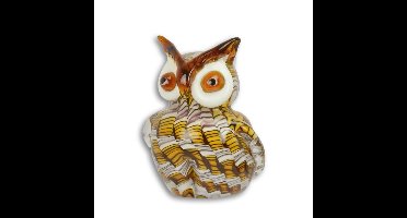 A MURANO STYLE GLASS FIGURINE OF AN OWL