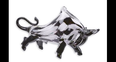 A MURANO STYLE GLASS FIGURINE OF A BULL