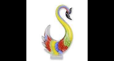 A MURANO STYLE GLASS FIGURINE OF A SWAN