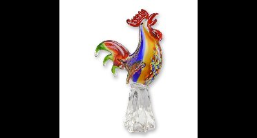 A MURANO STYLE GLASS FIGURINE OF A ROOSTER