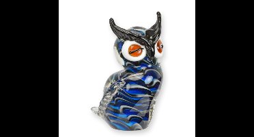 A MURANO STYLE GLASS FIGURINE OF AN OWL
