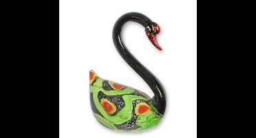 A MURANO STYLE GLASS FIGURINE OF A SWAN