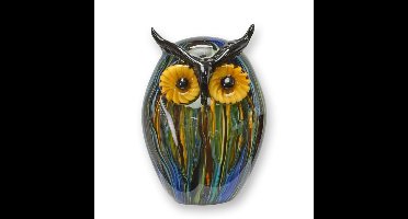 A MURANO STYLE GLASS FIGURINE OF AN OWL