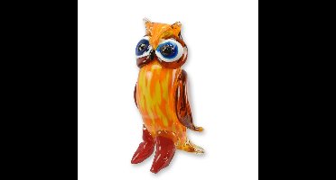 A MURANO STYLE GLASS FIGURINE OF AN OWL
