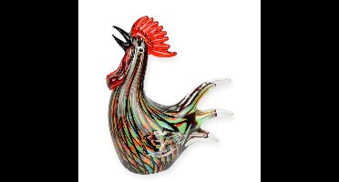 A MURANO STYLE GLASS FIGURINE OF A ROOSTER