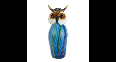 A MURANO STYLE GLASS FIGURINE OF AN OWL