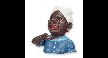 A CAST IRON BLACK GIRL MECHANICAL BANK