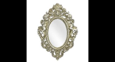 A RESIN FRAMED SILVER MIRROR