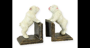 A PAIR OF CAST IRON BULLDOG BOOKENDS