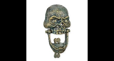 A CAST IRON SKULL DOOR KNOCKER