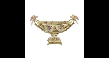 A BRONZE MOUNTED PORCELAIN BOWL ON STAND