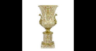 A BRONZE MOUNTED URN ON BASE