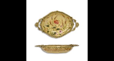 A BRONZE MOUNTED PORCELAIN SMALL DISH