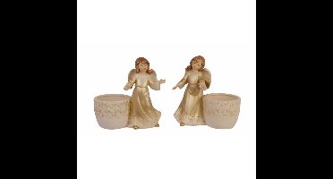 A PAIR OF FIGURAL PORCELAIN TEA LIGHT HOLDERS