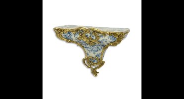 A BRONZE MOUNTED PORCELAIN WALL CONSOLE