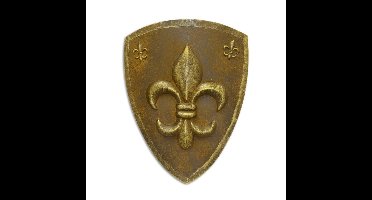 ijzeren muurbevestiging schild met fleur de lis - zilver (rx-367)