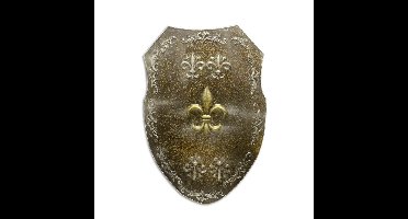 ijzeren muurschild met fleur de lis - roest (rx-372)