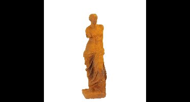 A RUSTY CAST IRON FIGURINE OF VENUS