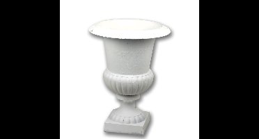 Gietijzeren tuinvaas - wit groot