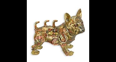 A RESIN STEAMPUNK FIGURINE OF A BULLDOG