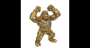 A RESIN STEAMPUNK FIGURINE OF A GORILLA