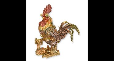A RESIN STEAMPUNK FIGURINE OF A ROOSTER