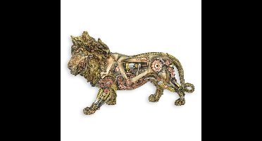 A RESIN STEAMPUNK FIGURINE OF A LION