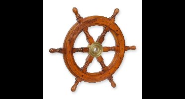 A WOODEN STEERING WHEEL