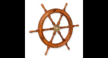 A WOODEN STEERING WHEEL