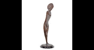 Modernistische bronzen sculptuur van een vrouwelijk figuur