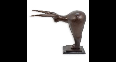 Modernistische bronzen sculptuur van een naakte vrouw