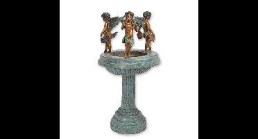 A BRONZE THREE CUPIDS FOUNTAIN