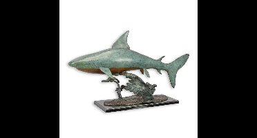 A BRONZE SCULPTURE OF A SHARK