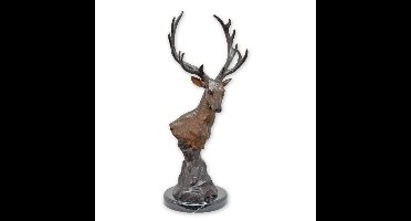 A BRONZE SCULPTURE OF A DEER HEAD