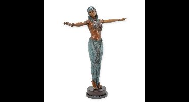 A BRONZE SCULPTURE OF AN EGYPTIAN DANCER